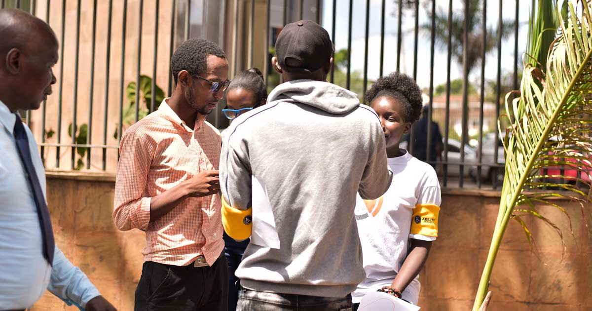 Volunteers of the Ability Program having a discussion during a mapping exercise