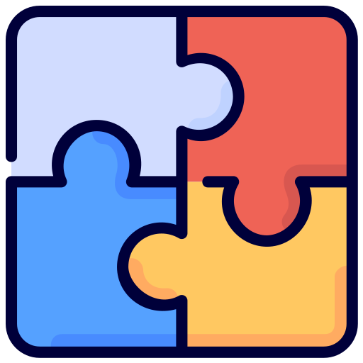 An illustration of connected puzzle pieces representing common interests